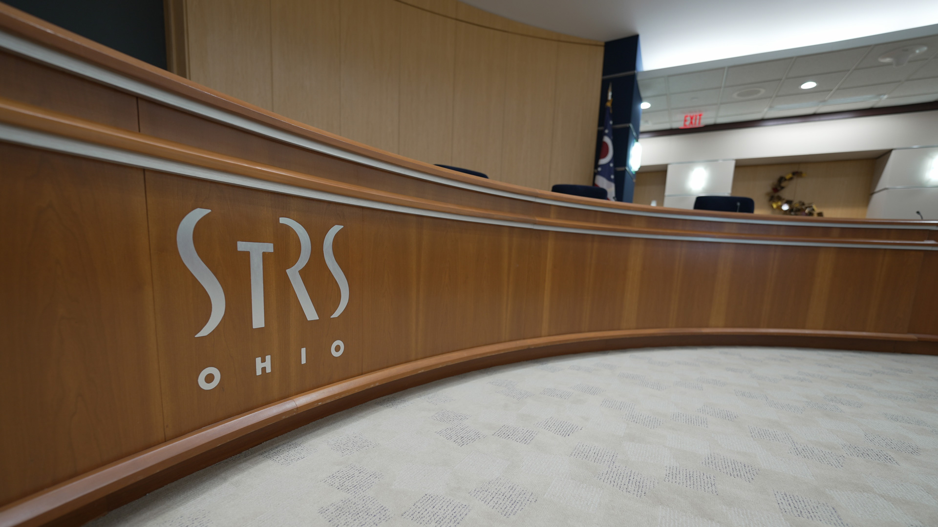 STRS Ohio board room table logo