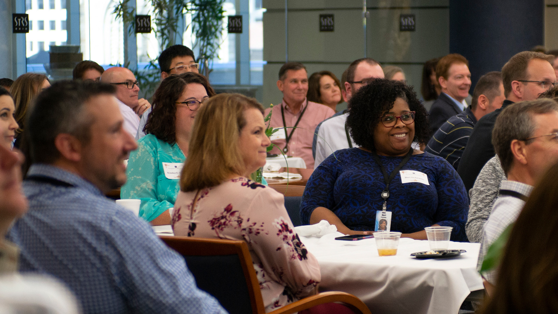 An audience of STRS Ohio associates at a recognition luncheon.